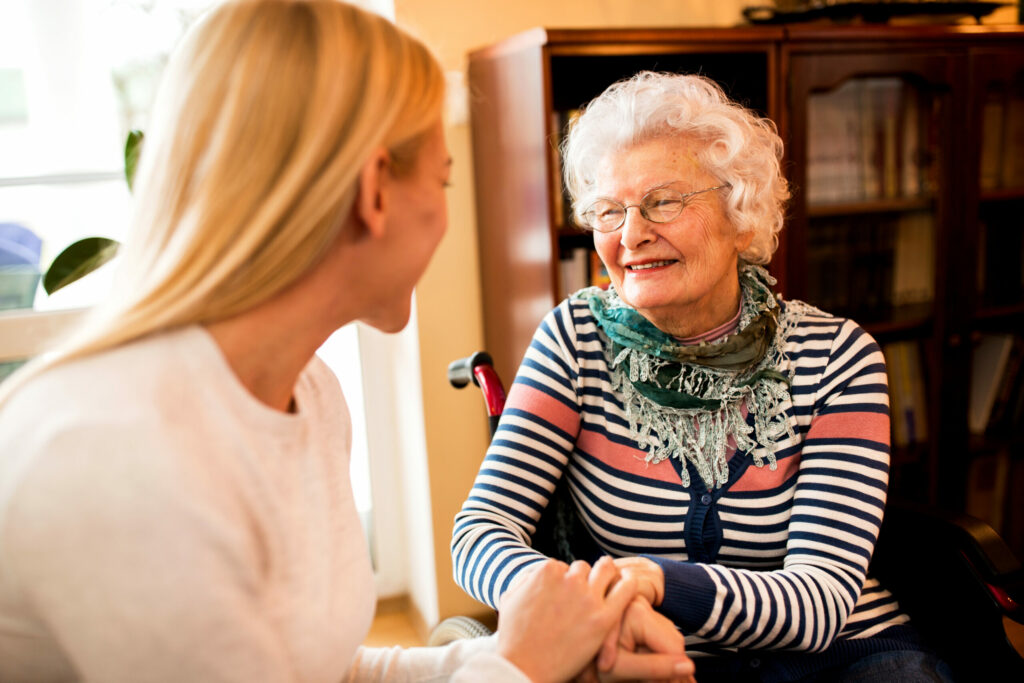 Bridgewood Gardens | Smiling beautiful senior happy woman with her daughter