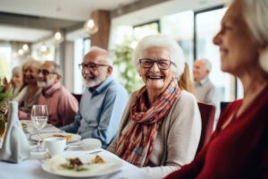 Chisholm Trail Estates | Seniors eating together