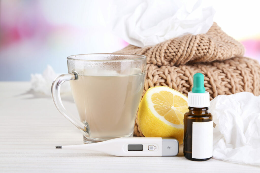 Cordata Court | Hot tea for colds, pills and handkerchiefs