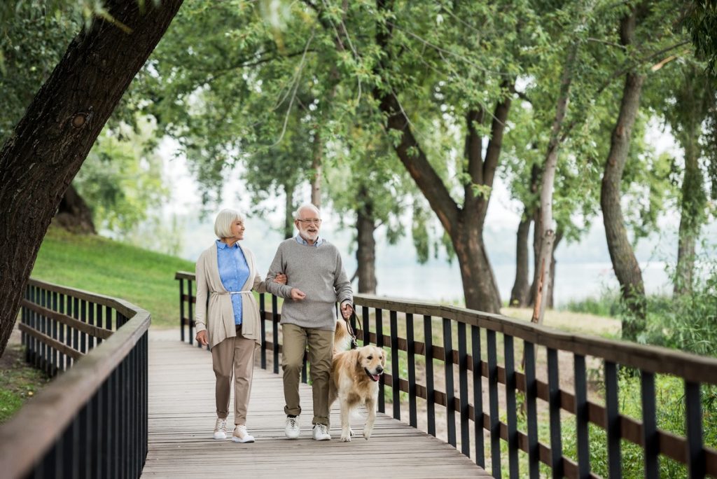 Elk Grove Park | Senior couple walking outdoors