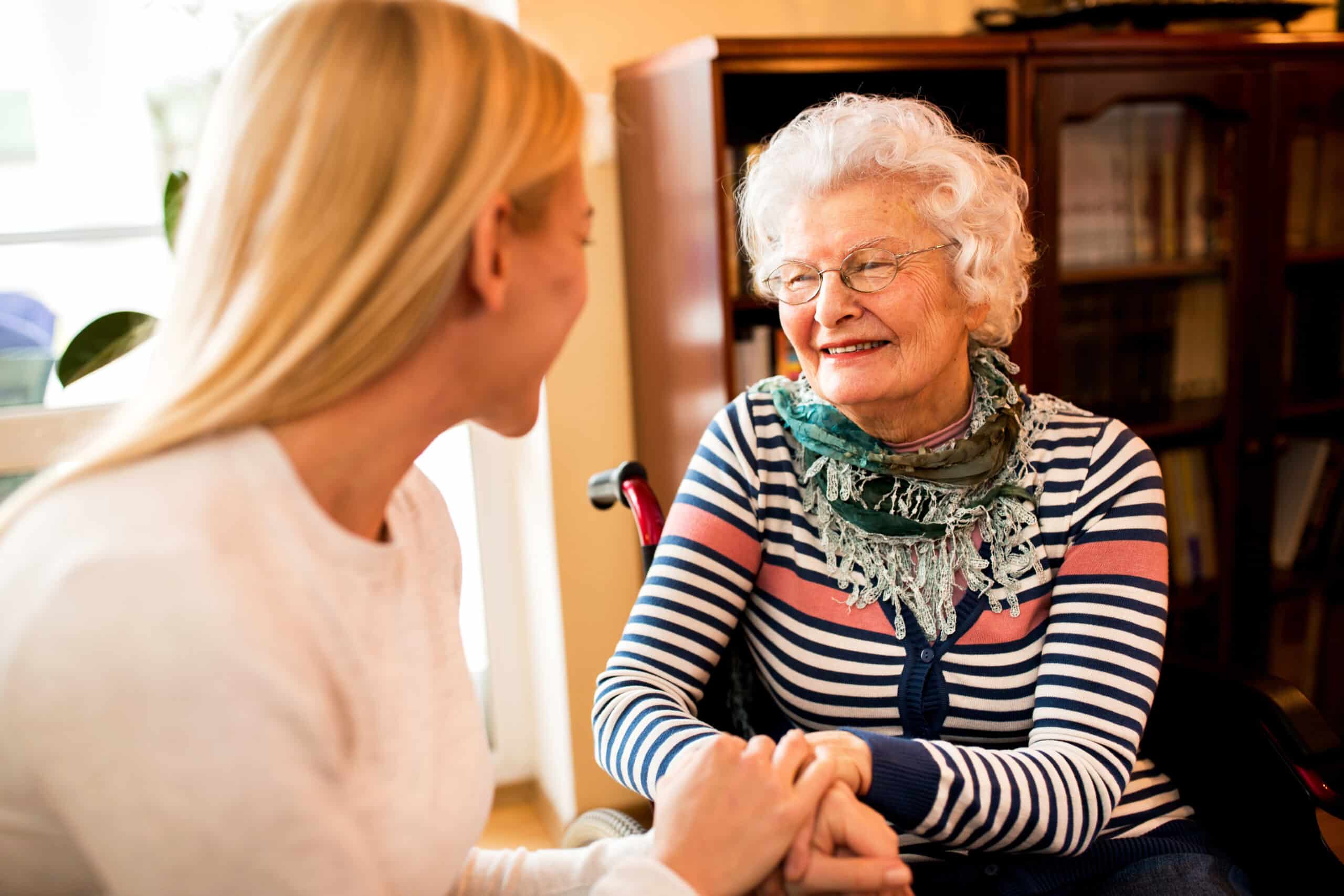 Historic Roswell Place | Smiling beautiful senior happy woman with her daughter