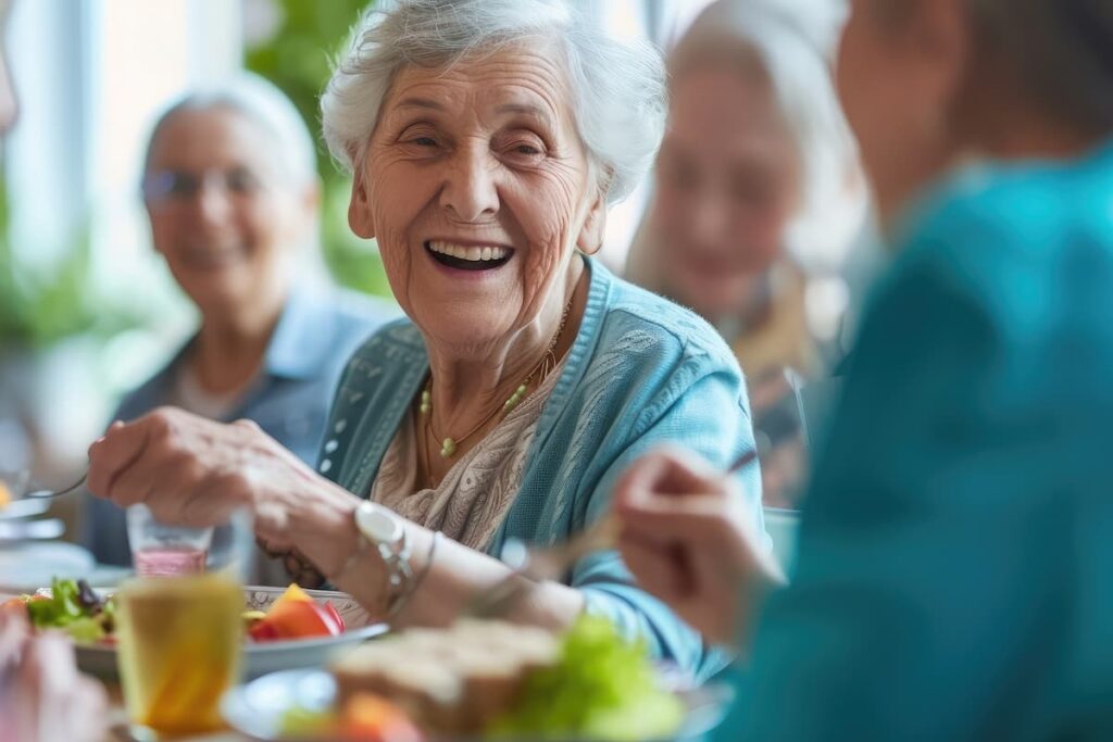 Historic Roswell Place | Seniors eating together