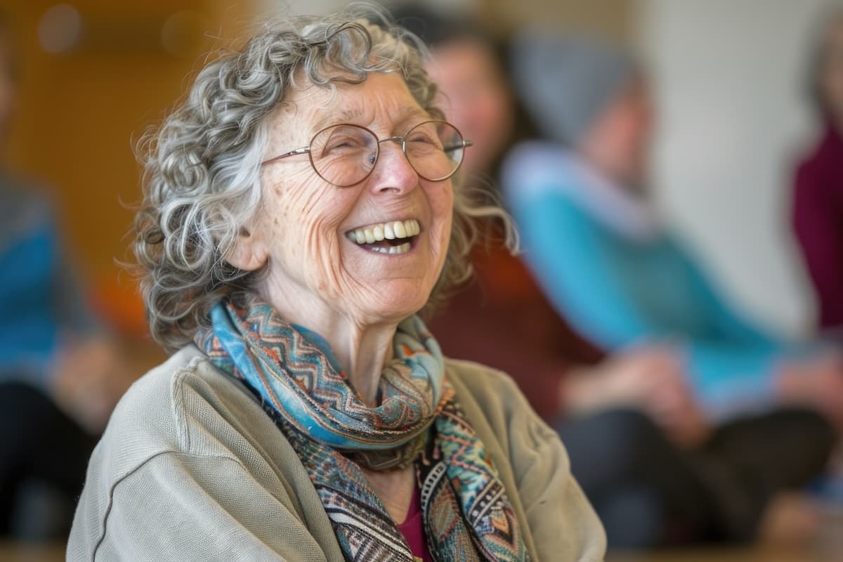 North Point Village | Senior woman laughing with the group