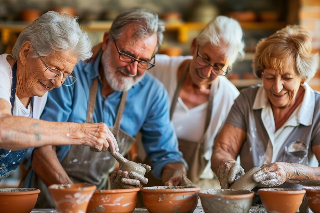 Pegasus Landing | Seniors Being Social In A Pottery Class