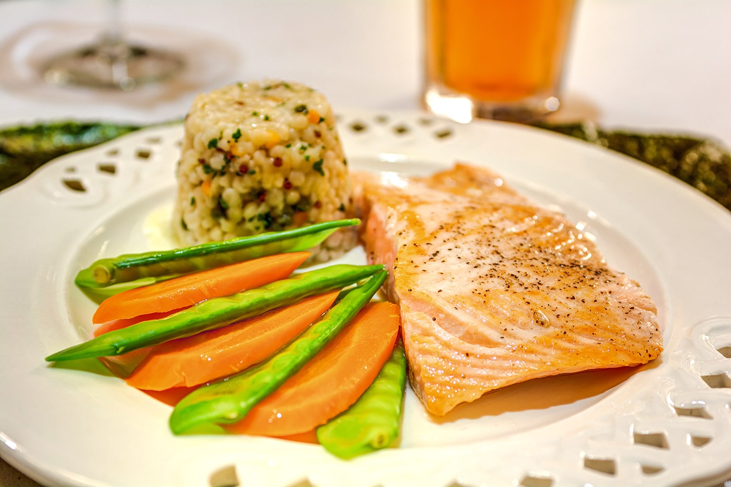 Pegasus Landing of Overland Park | Salmon, rice, and vegetables