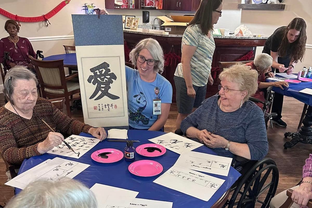 Residents enjoy activities, socials, and purposeful time together, whether in assisted living or Alzheimer’s care in Kansas City.