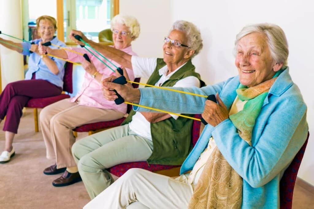 Farrington at Tanglewood | Senior Women Exercising Their Arms