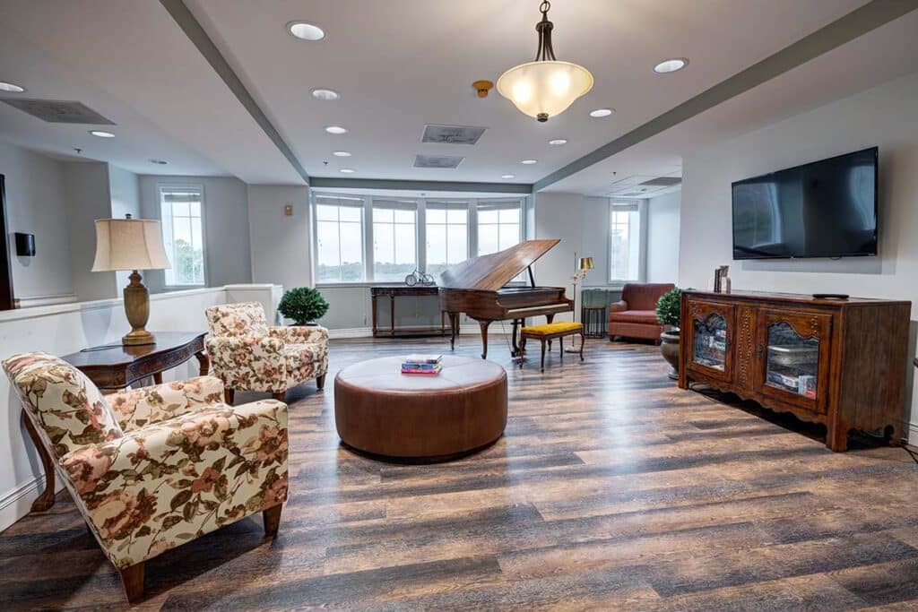 Pegasus Landing of Tanglewood | Piano and TV Room