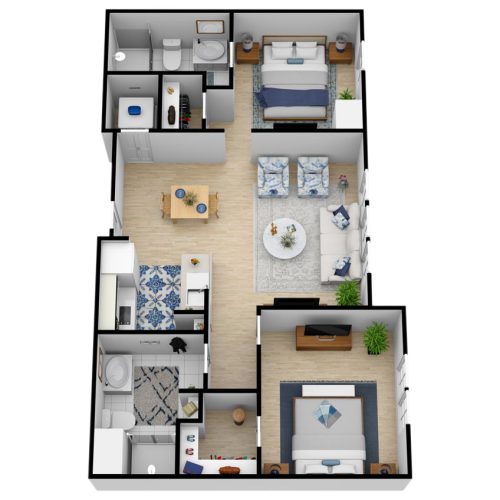 Ridgmar Place | Two Bedroom Floorplan