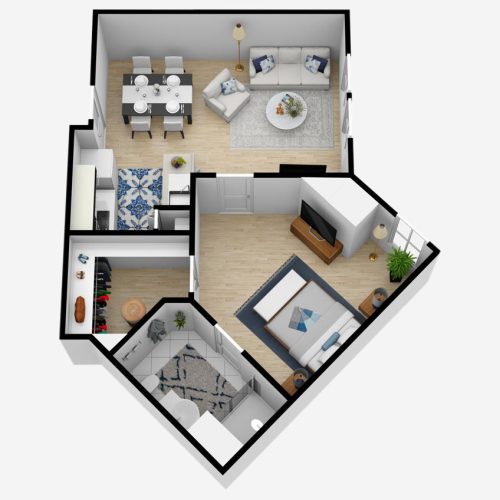 Ridgmar Place | One Bedroom Floorplan