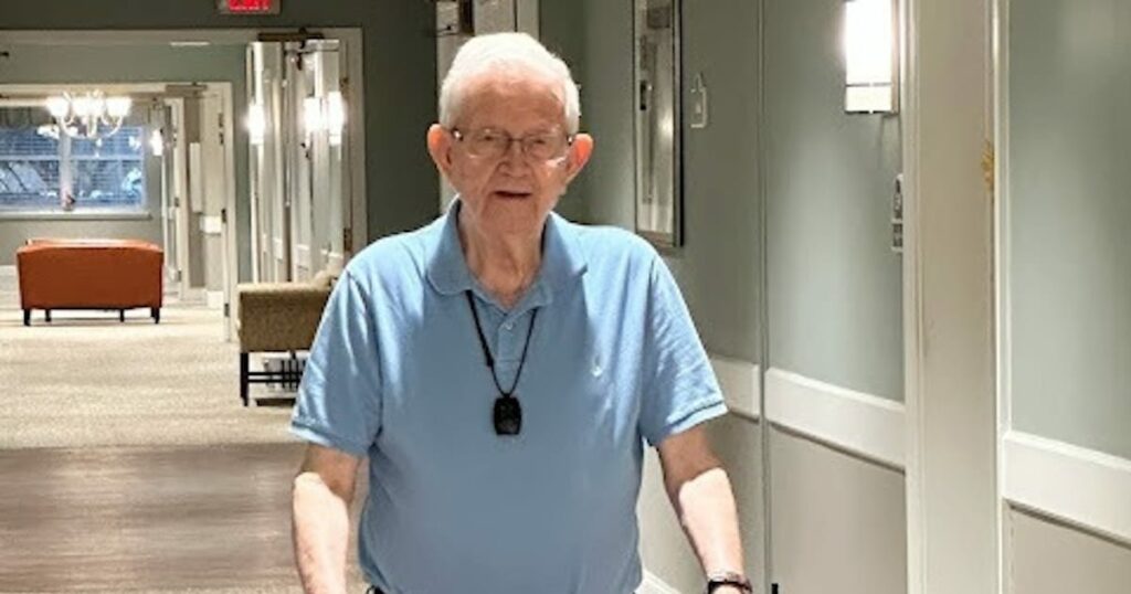 Pegasus Senior Living | Senior resident keeping his heart healthy with walking