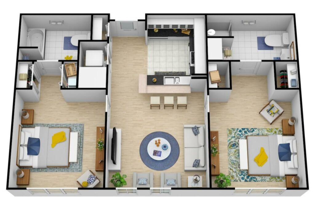 The Courtyards at Mountain View | Two Bedroom Two Bathroom Assisted Living