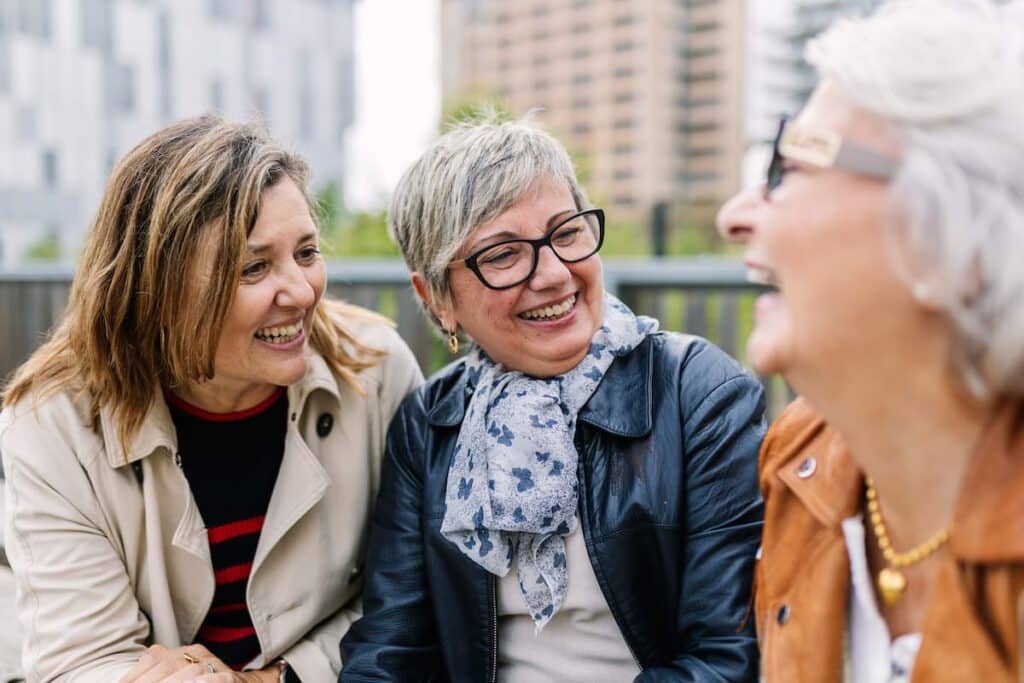 The Courtyards at Mountain View | Seniors Having a Fun Conversation