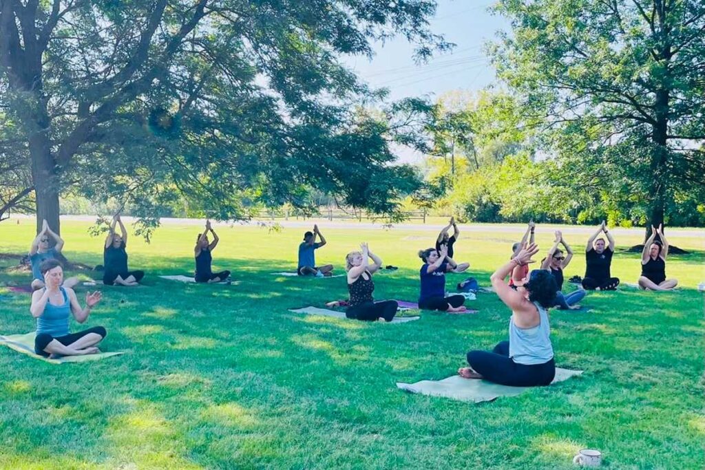 The Landing at Queensbury | Doing Yoga In the Park