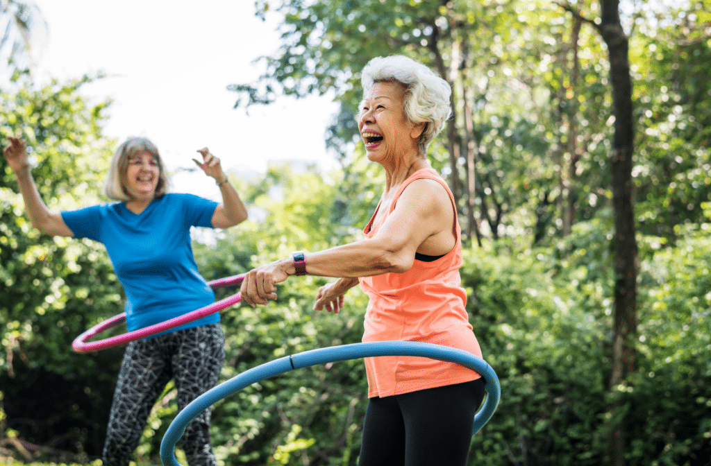 The Legacy at Crystal Falls in Leander | Senior women hula hooping