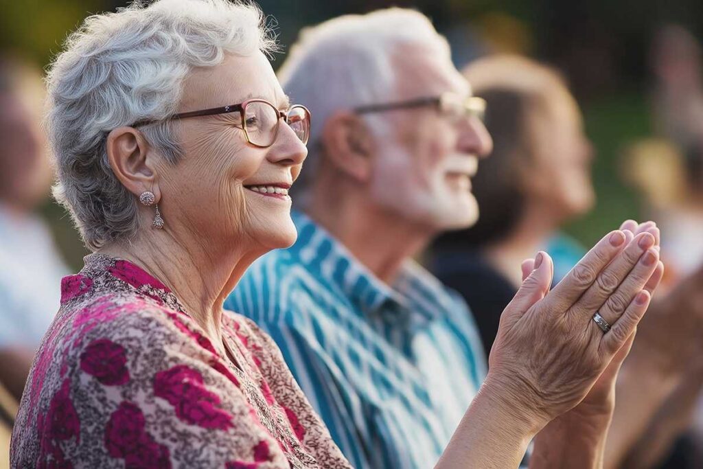 The Legacy at Forest Ridge | Happy Seniors Enjoying Outdoor Event Together