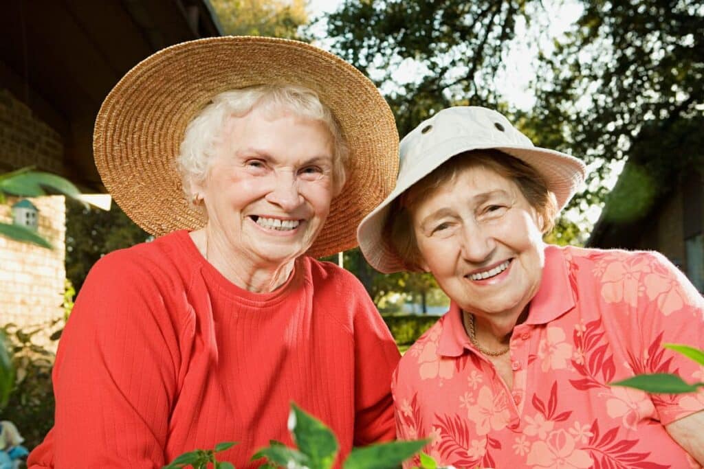 The Legacy At South Plains | Two Senior Women Gardening