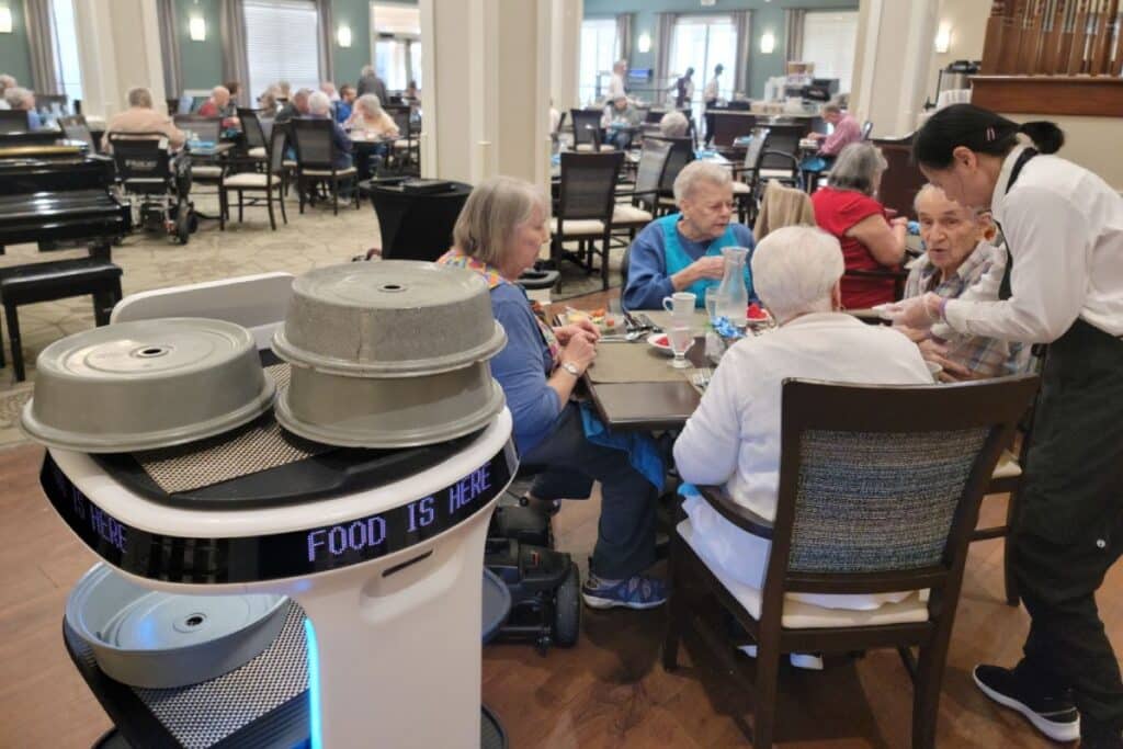 Pegasus Senior Living | Robots delivering food to residents