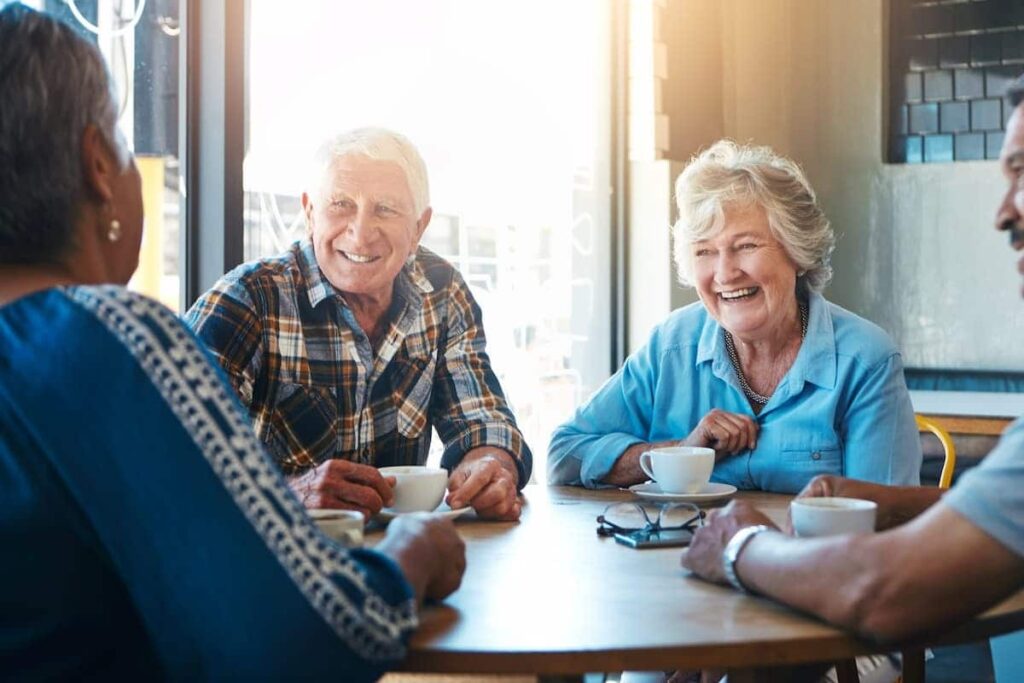 Pegasus Landing of Chisholm Trail | Seniors Having Coffee